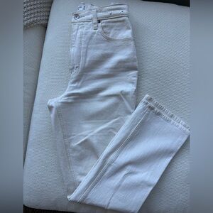 Abercrombie 90s Straight Ultra High Rise White Denim Jeans- Long